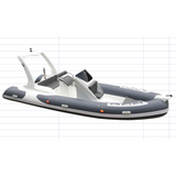 black light grey high-grade PVC 5.8M rib boat hypalon  heavy duty rib boat 580